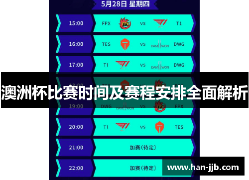 澳洲杯比赛时间及赛程安排全面解析